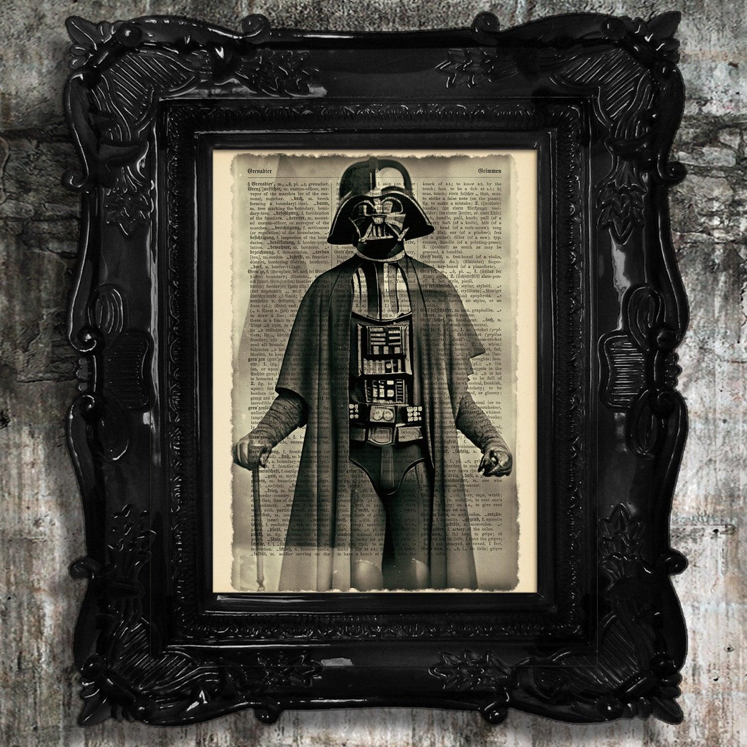 Grandfather Vader - Victorian Gothic Art on Vintage Dictionary Page - ArtCursor