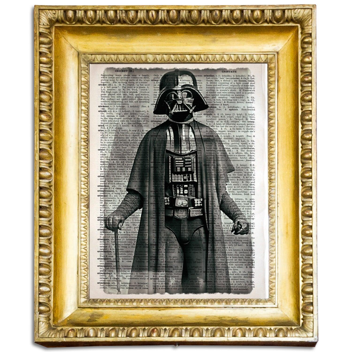 Grandfather Vader - Victorian Gothic Art on Vintage Dictionary Page - ArtCursor