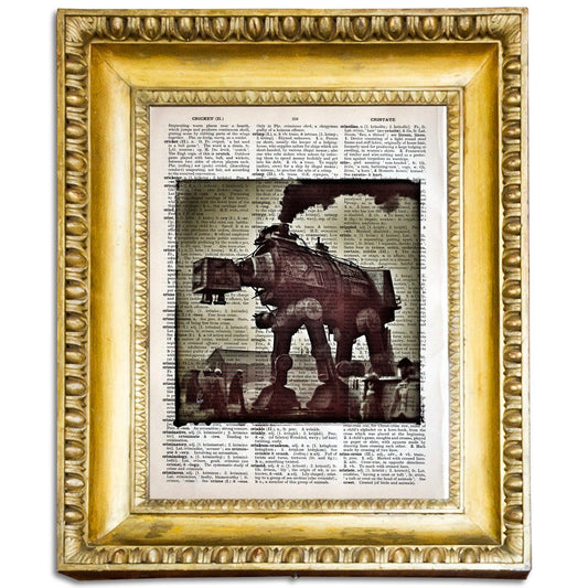 History of AT-AT 027 - Victorian Gothic Star Wars Art on Vintage Dictionary Page - ArtCursor