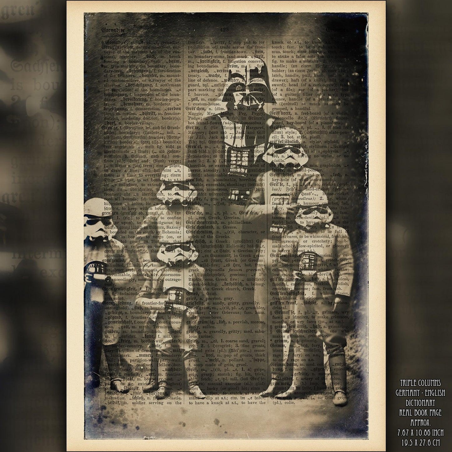 Vader Scout Camp - Victorian Gothic Art on Vintage Dictionary Page - ArtCursor