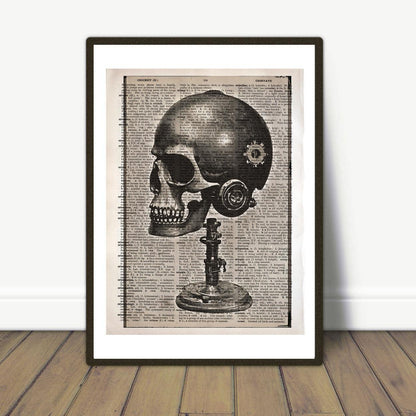 Skull Marvels - Victorian Gothic Art on Vintage Dictionary Page - ArtCursor