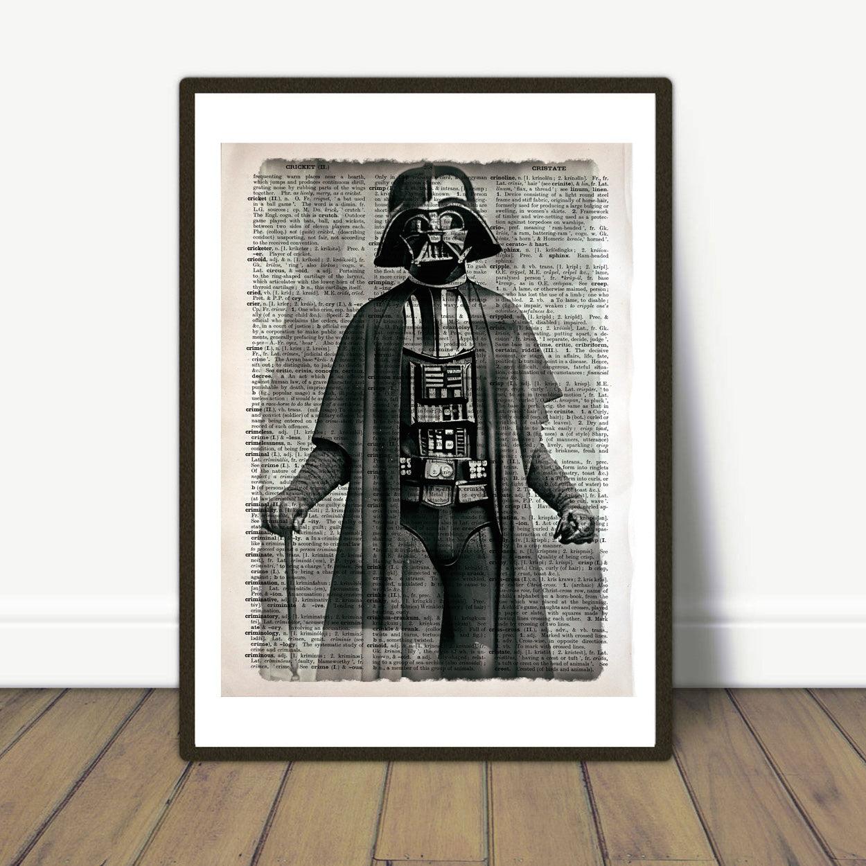 Grandfather Vader - Victorian Gothic Art on Vintage Dictionary Page - ArtCursor