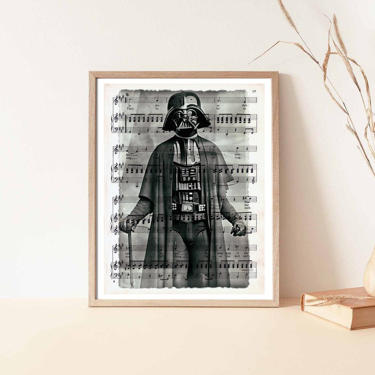 Grandfather Vader - Victorian Gothic Art on Vintage Dictionary Page - ArtCursor