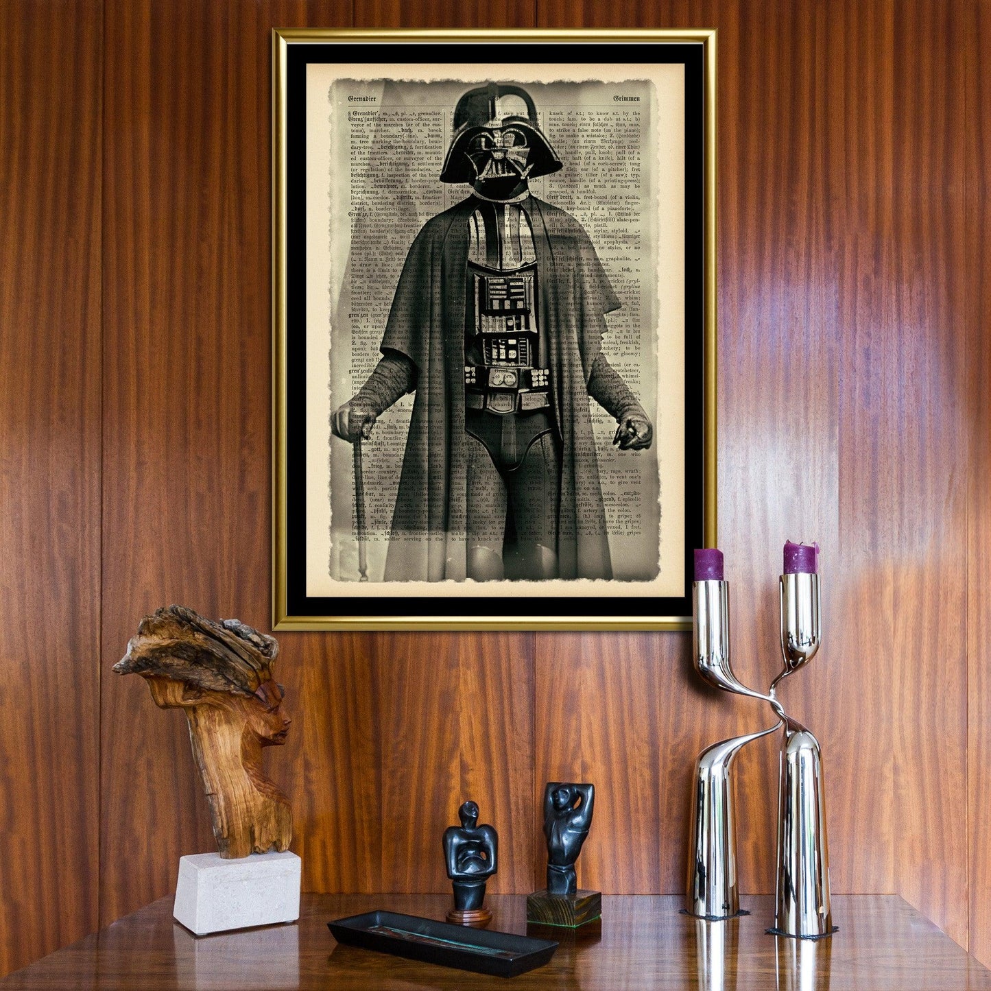 Grandfather Vader - Victorian Gothic Art on Vintage Dictionary Page - ArtCursor