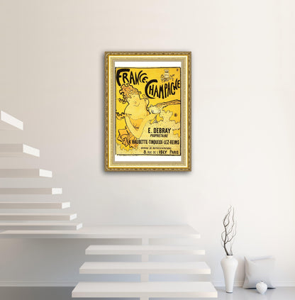 Give your home decor a touch of elegance through our exquisite France Champagne reproduction poster. The artwork is a collage with the advertisement posters design by Pierre Bonnard (French graphic designer, 1867-1947). Year of created 1891.