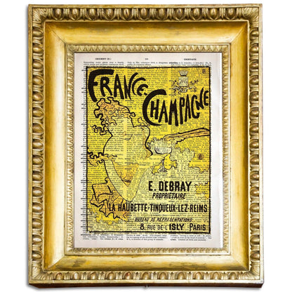 Give your home decor a touch of elegance through our exquisite France Champagne reproduction poster. The artwork is a collage with the advertisement posters design by Pierre Bonnard (French graphic designer, 1867-1947). Year of created 1891.