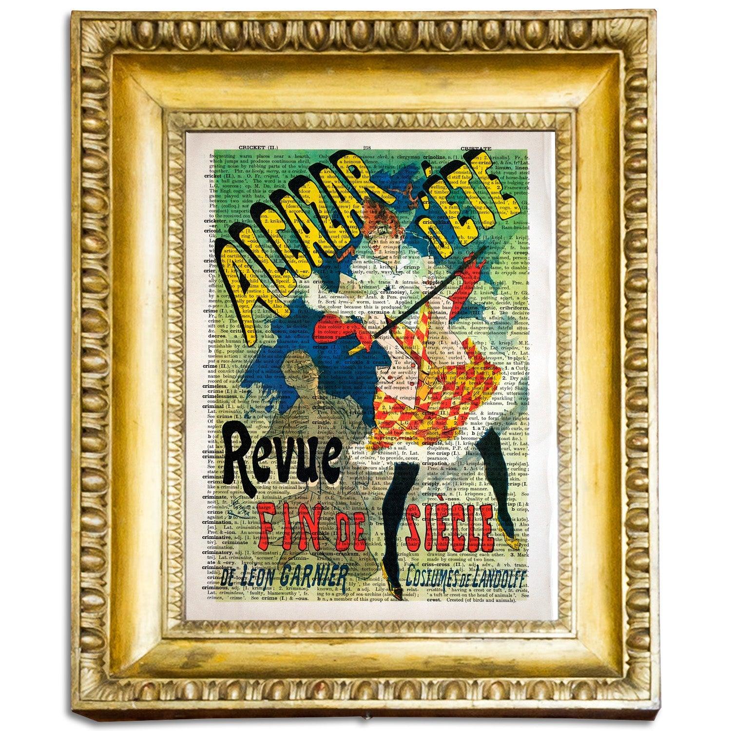 Give your home decor a touch of elegance through our exquisite Revue Fin de Siècle, Alcazar d'été reproduction poster. The artwork is a collage with a poster for Horses in art design by Jules Chéret (French graphic designer, 1836-1932). Year of created 1890.