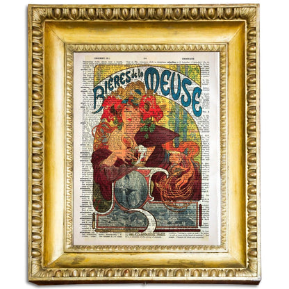 Give your home decor a touch of elegance through our exquisite Bieres de la Meuse reproduction poster. The artwork is a collage with the advertisements poster design by Alphonse Mucha (Czech graphic designer, 1860-1939). Year of created 1897.