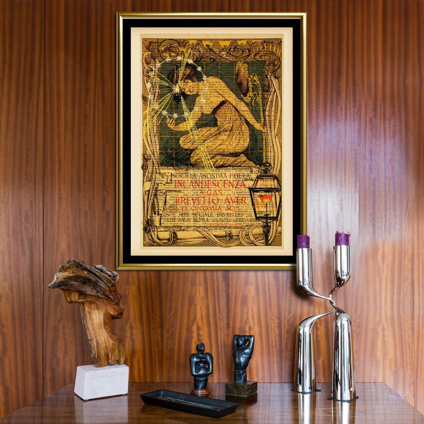 Give your home decor a touch of elegance through our exquisite Society For Gas Illumination reproduction poster. The artwork is a collage with the advertisements poster by Grasset created by Giovanni Maria Mataloni (Italian graphic designer, 1869-1944). The year of creation is 1895.