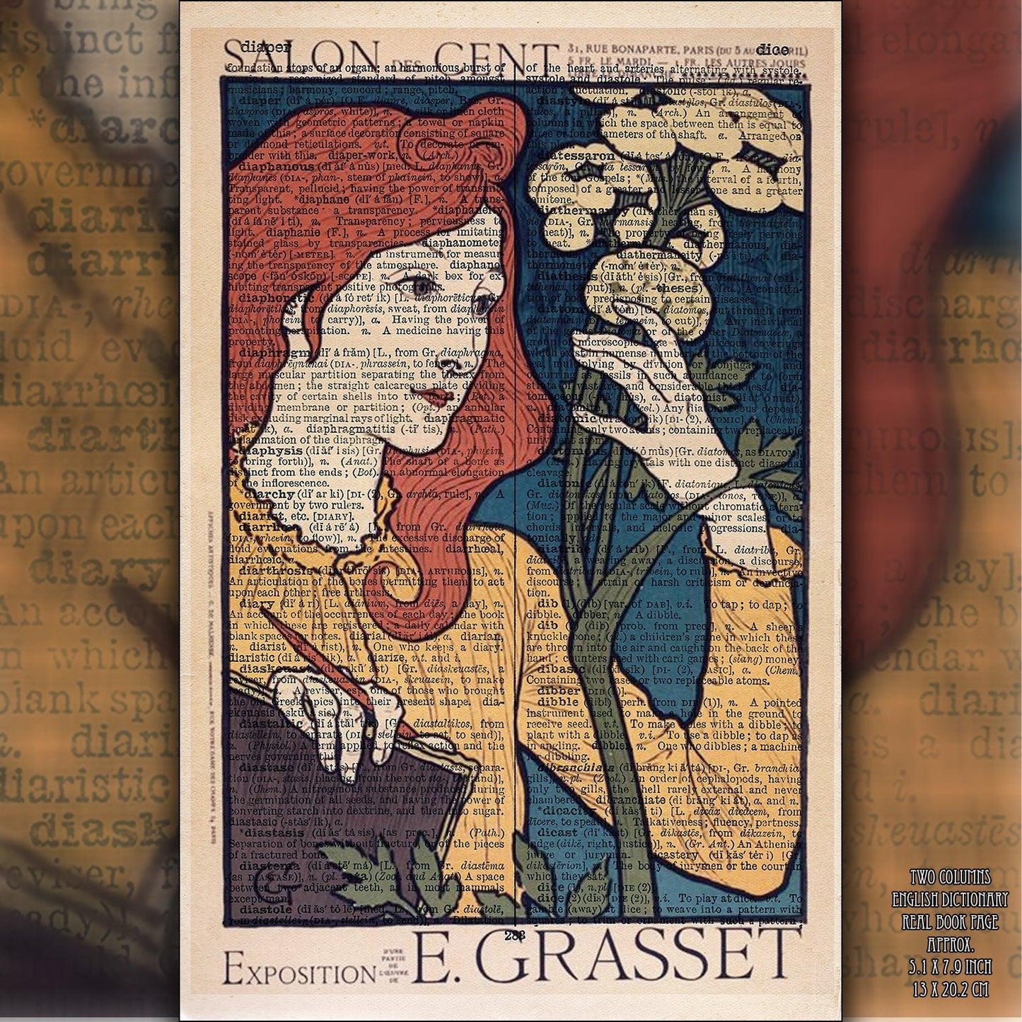 Give your home decor a touch of elegance through our exquisite Salon des Cent Exposition poster reproduction poster. The artwork is a collage with the illustration for the poster for an exhibition of works by Grasset created by Eugène Grasset (Swiss graphic designer, ca. 1841-1917). Year of created 1894.