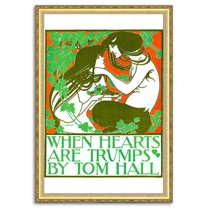 Give your home decor a touch of elegance through our exquisite When Hearts Are Trumps reproduction poster. The artwork is a collage with the illustration for a book of verse by Tom Hall (Chicago: Stone and Kimball, 1894) created by Will Bradley (American graphic designer, 1868-1962). Year of created 1894.