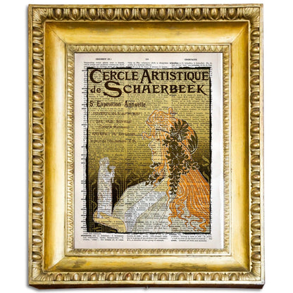 Give your home decor a touch of elegance through our exquisite Cercle Artistique de Schaerbeek reproduction poster. The artwork is a collage with the exhibition posters design Privat Livemont (Belgian graphic designer, 1861-1936). Year of created 1897.