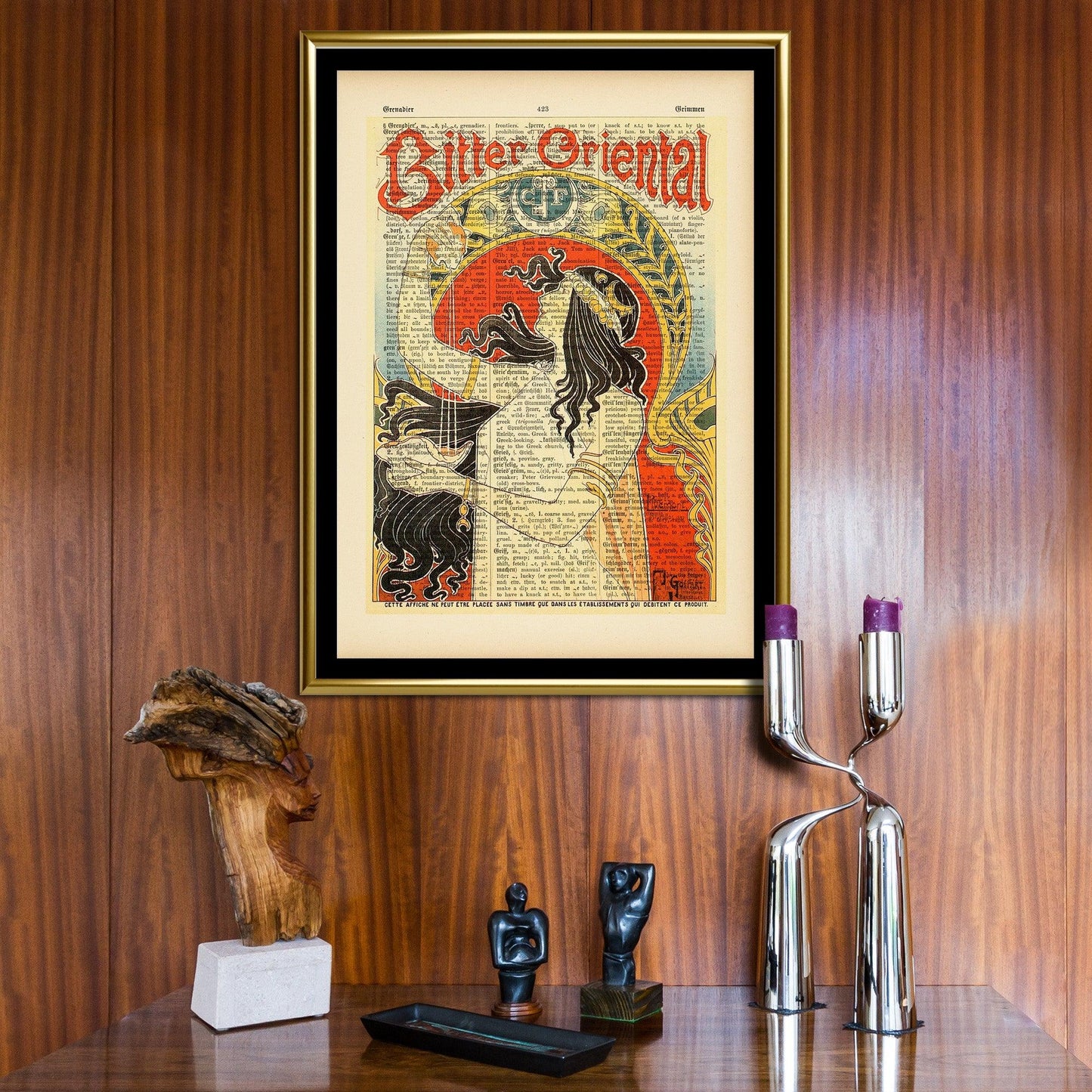 Give your home decor a touch of elegance through our exquisite Bitter Oriental reproduction poster. The artwork is a collage with the advertising poster design Privat Livemont (Belgian graphic designer, 1861-1936). Year of created 1897.