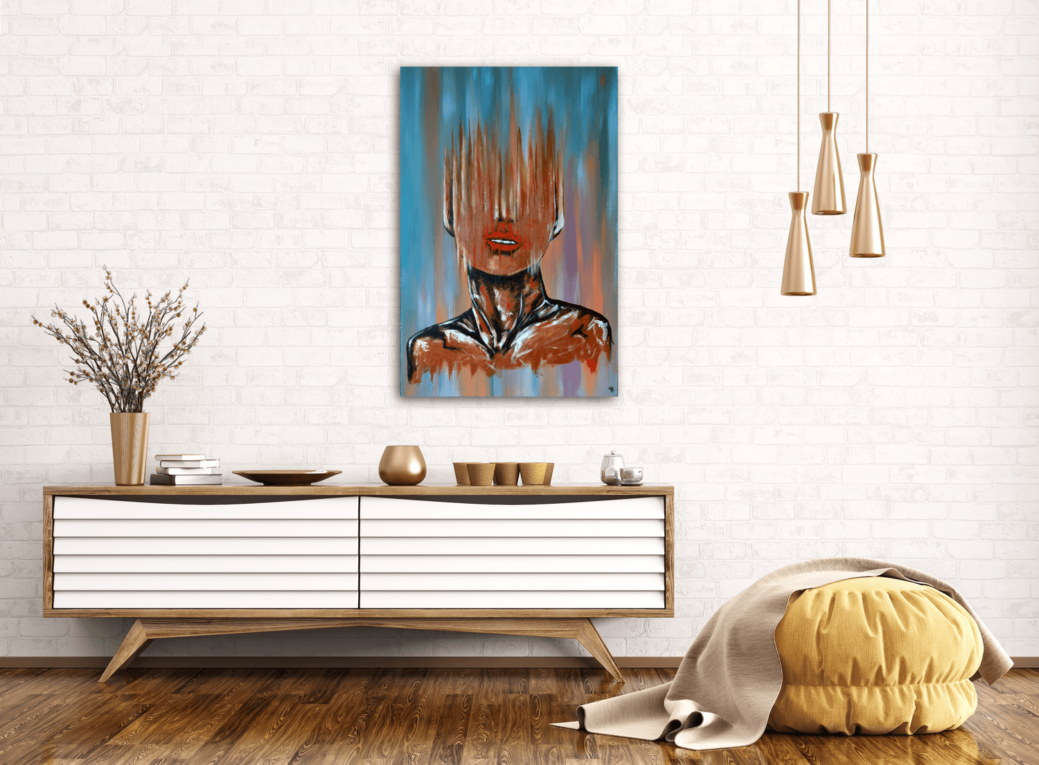 Large Streaks - Original Painting Art on Deep Canvas - ArtCursor