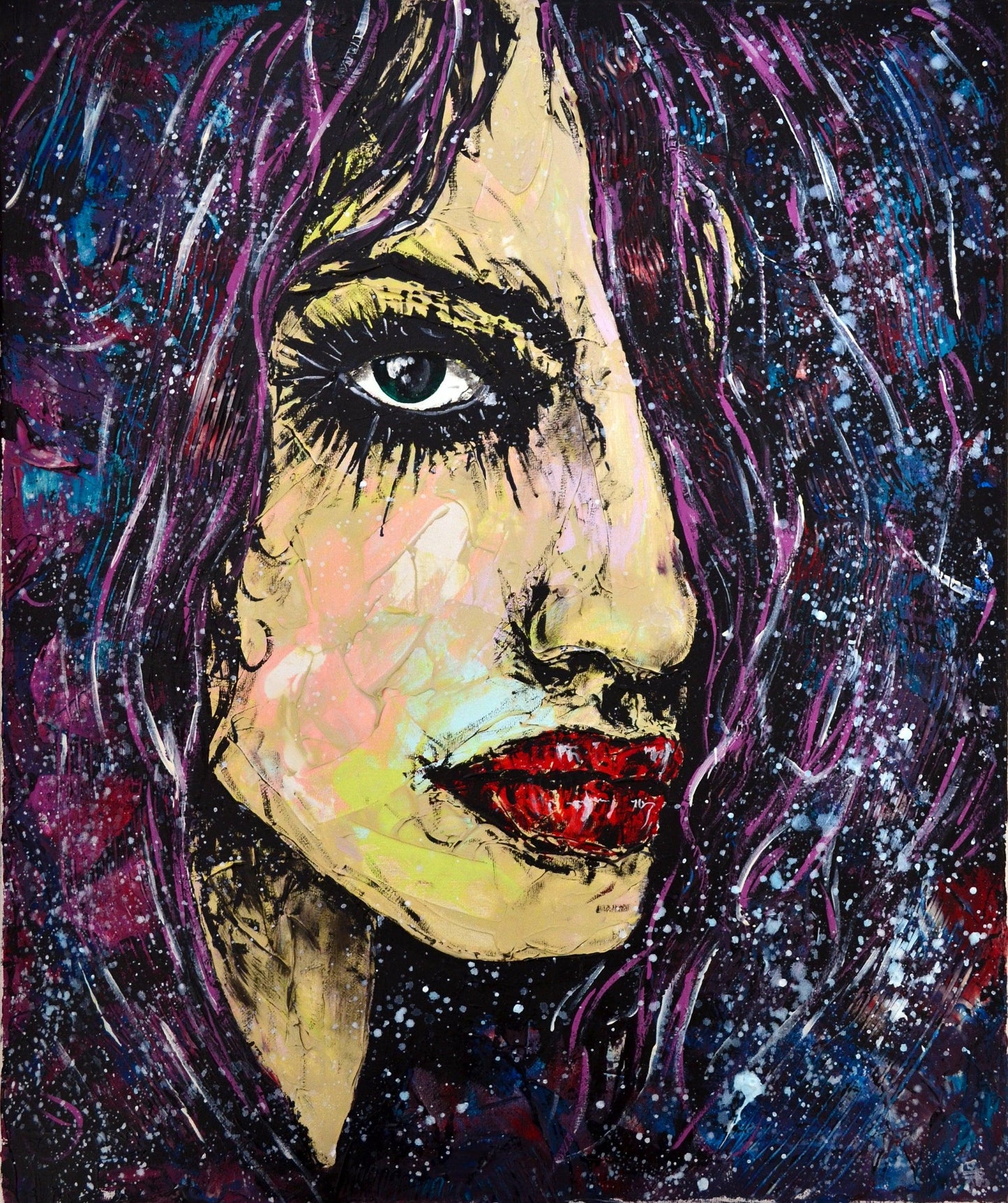 Eyesights - Original Modern Portrait Art Painting on Canvas - ArtCursor