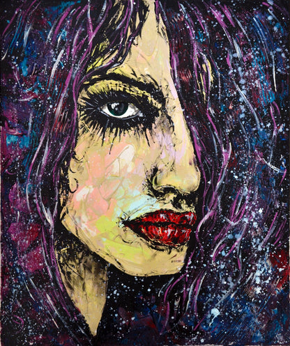 Eyesights - Original Modern Portrait Art Painting on Canvas - ArtCursor