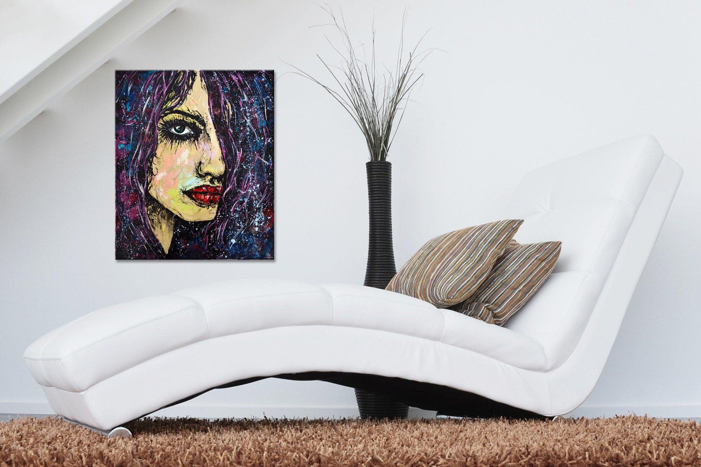 Eyesights - Original Modern Portrait Art Painting on Canvas - ArtCursor