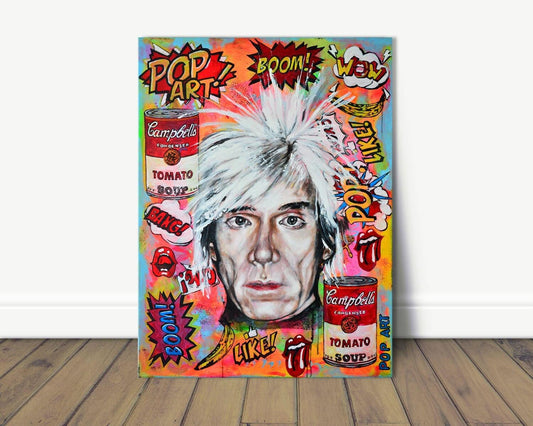 Andy Warhol - Original Pop Art Painting Art on Large Canvas - ArtCursor