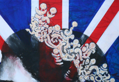 Queen Elizabeth II Union Jack Original Painting Art on XL Deep Canvas - ArtCursor