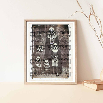 Vader Family Photo - Victorian Gothic Art on Vintage Dictionary Page - ArtCursor