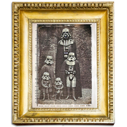 Vader Family Photo - Victorian Gothic Art on Vintage Dictionary Page - ArtCursor